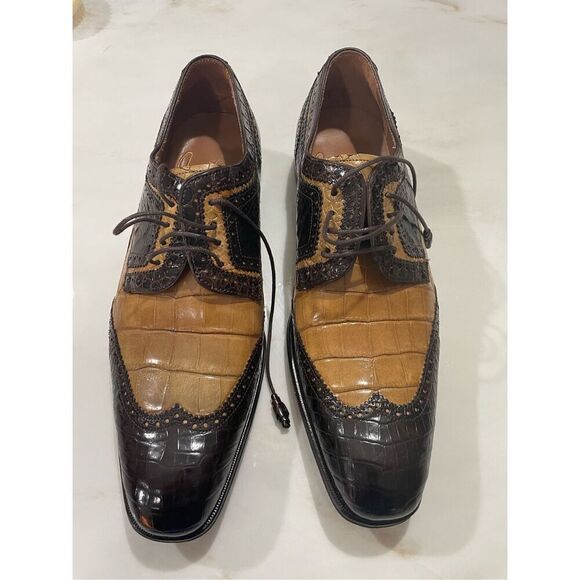 Mezlan Dade Crocodile Wingtip Spectator Shoes size 9 - Picture 3 of 8